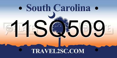 11SQ509 South Carolina License Plate