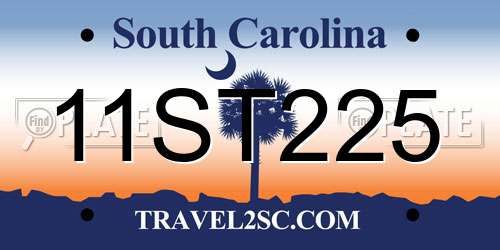 11ST225 South Carolina License Plate