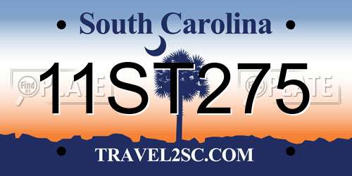 11ST275 South Carolina License Plate