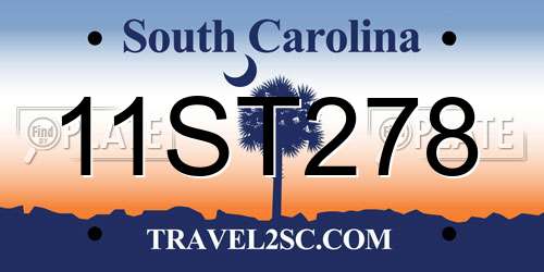 11ST278 South Carolina License Plate