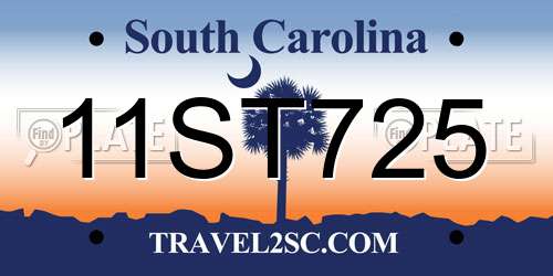 11ST725 South Carolina License Plate