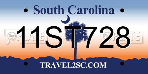 11ST728 South Carolina License Plate