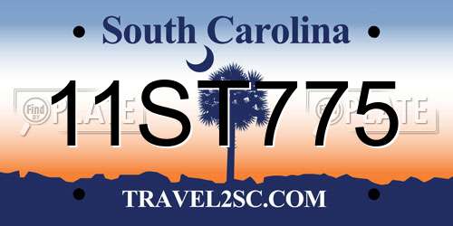 11ST775 South Carolina License Plate