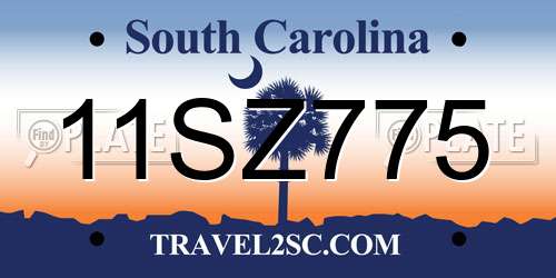 11SZ775 South Carolina License Plate