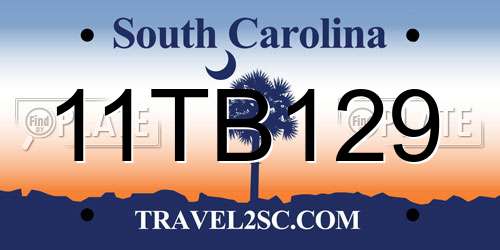 11TB129 South Carolina License Plate