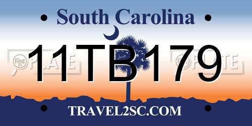 11TB179 South Carolina License Plate
