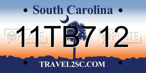 11TB712 South Carolina License Plate
