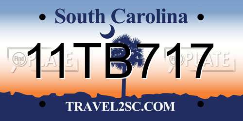 11TB717 South Carolina License Plate