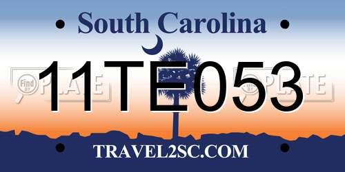 11TE053 South Carolina License Plate