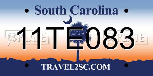 11TE083 South Carolina License Plate