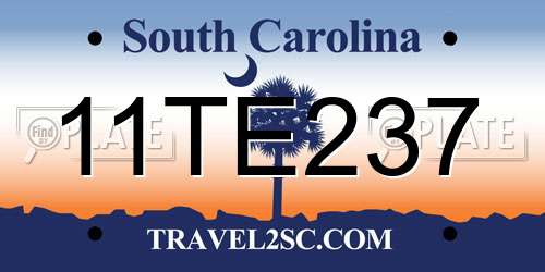 11TE237 South Carolina License Plate
