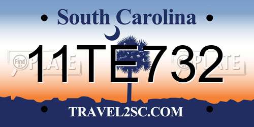 11TE732 South Carolina License Plate