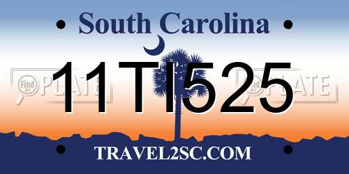 11TI525 South Carolina License Plate