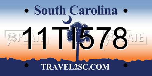 11TI578 South Carolina License Plate