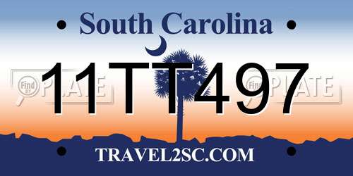 11TT497 South Carolina License Plate