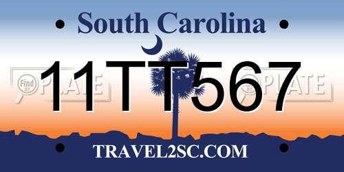 11TT567 South Carolina License Plate
