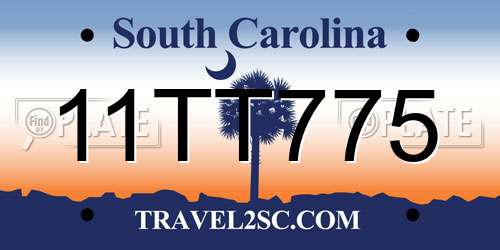11TT775 South Carolina License Plate