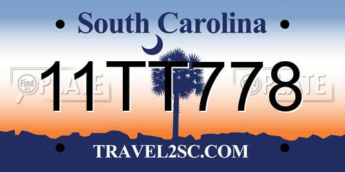 11TT778 South Carolina License Plate