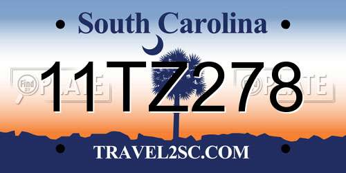 11TZ278 South Carolina License Plate