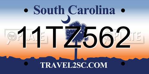 11TZ562 South Carolina License Plate