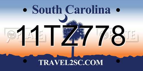 11TZ778 South Carolina License Plate