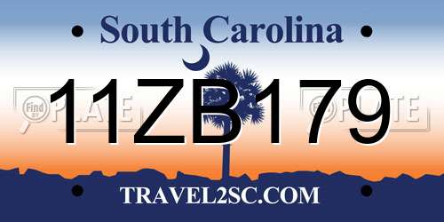 11ZB179 South Carolina License Plate