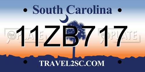 11ZB717 South Carolina License Plate