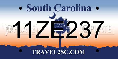 11ZE237 South Carolina License Plate