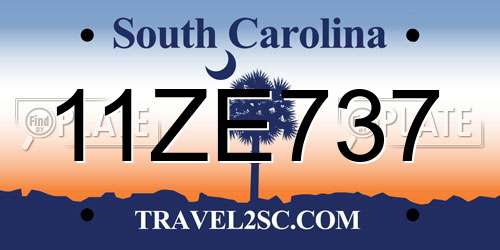11ZE737 South Carolina License Plate