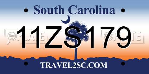 11ZS179 South Carolina License Plate