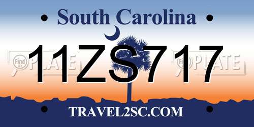 11ZS717 South Carolina License Plate
