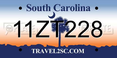 11ZT228 South Carolina License Plate