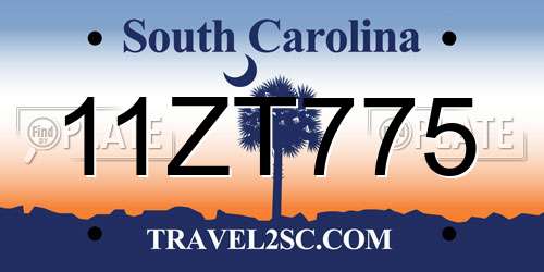 11ZT775 South Carolina License Plate
