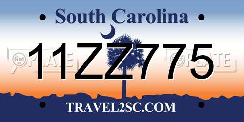 11ZZ775 South Carolina License Plate