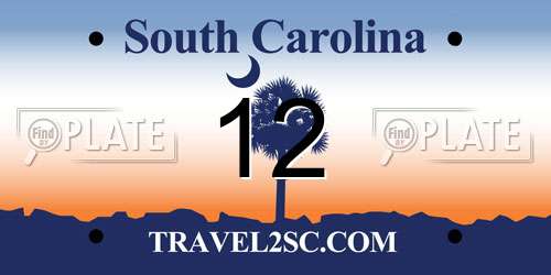 12 South Carolina License Plate