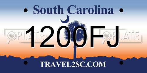 1200FJ South Carolina License Plate