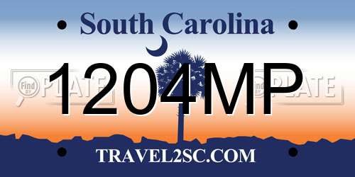 1204MP South Carolina License Plate
