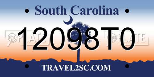12098T0 South Carolina License Plate