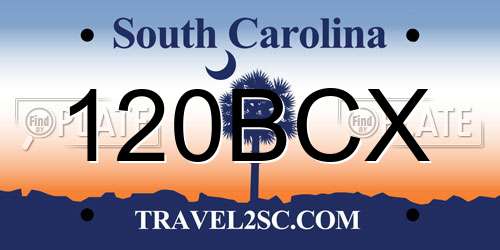 120BCX South Carolina License Plate