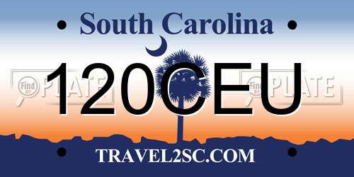 120CEU South Carolina License Plate