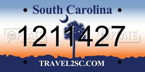 1211427 South Carolina License Plate