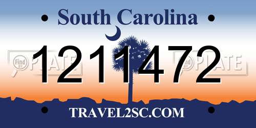 1211472 South Carolina License Plate