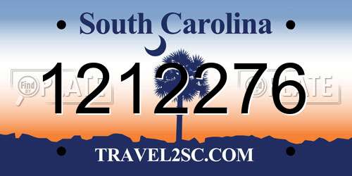 1212276 South Carolina License Plate