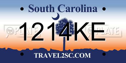 1214KE South Carolina License Plate