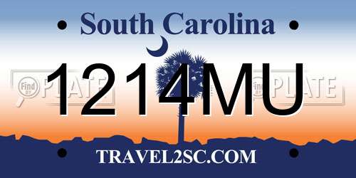 1214MU South Carolina License Plate