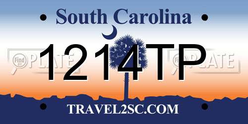 1214TP South Carolina License Plate