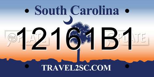12161B1 South Carolina License Plate