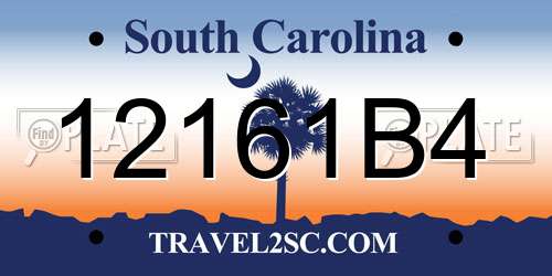 12161B4 South Carolina License Plate