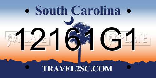 12161G1 South Carolina License Plate