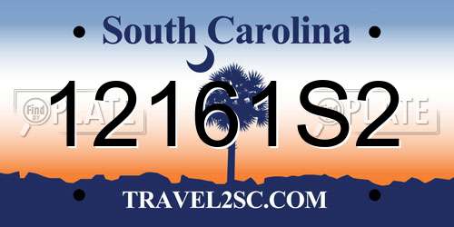 12161S2 South Carolina License Plate